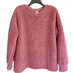 Cuddl Duds Women Shaggy Sherpa Pullover Top Size 1X.